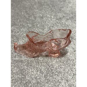 Vintage Fenton Hobnail Glass Pink Amberina Cadmium Cat Head Slipper Shoe